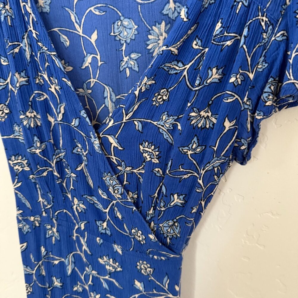 Revolve Amuse Society Summer Safari blue coast floral maxi wrap cottage core Med - Picture 5 of 9